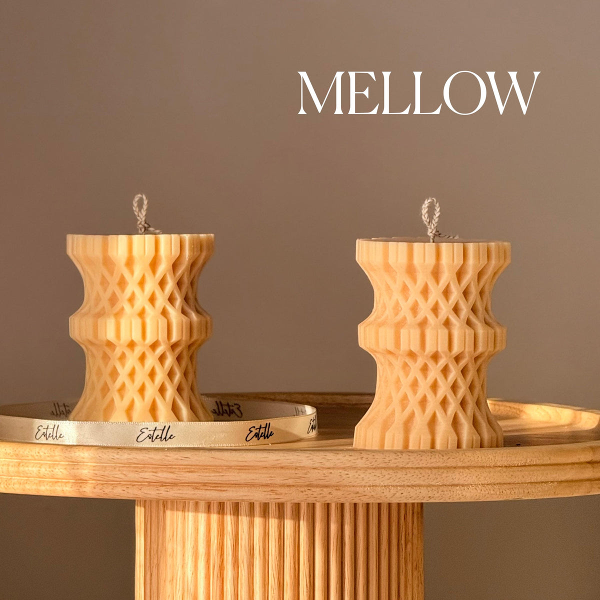 Bougie colonne tressée | Bougie sculpturale artisanale | Décoration d'intérieur moderne