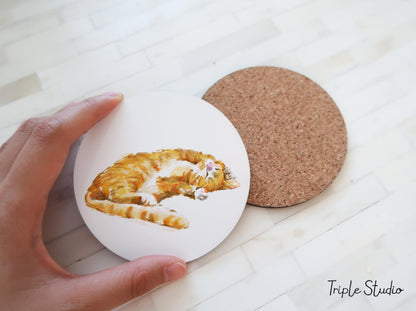 Orange Cat Coaster