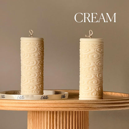 Clouds Pillar Candle | Handmade Decorative Candle