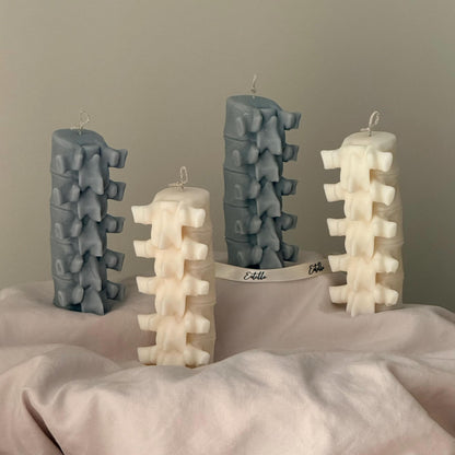 Bougie Sculpturale Colonne Vertébrale | Décoration d'Halloween Effrayante en Cire de Soja