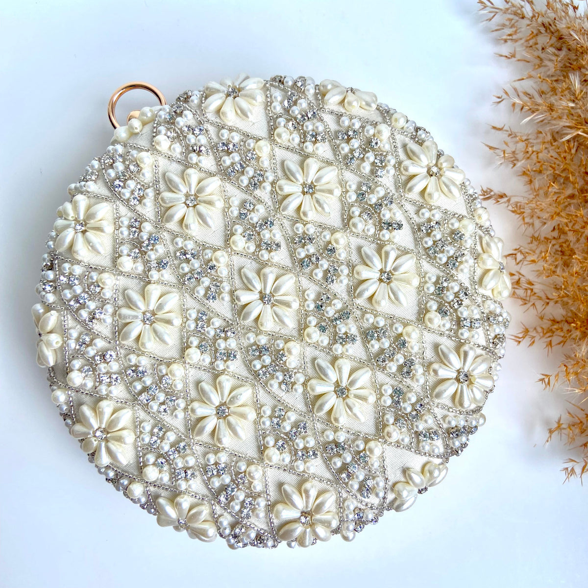ALIA Pochette ronde en perles