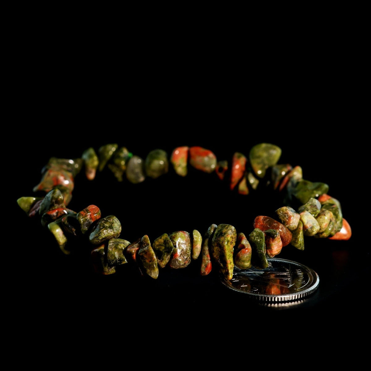 Unakite Bead Bracelet