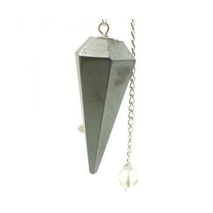 Hematite Pendulum 6 Facet & Bead - 3 Pack