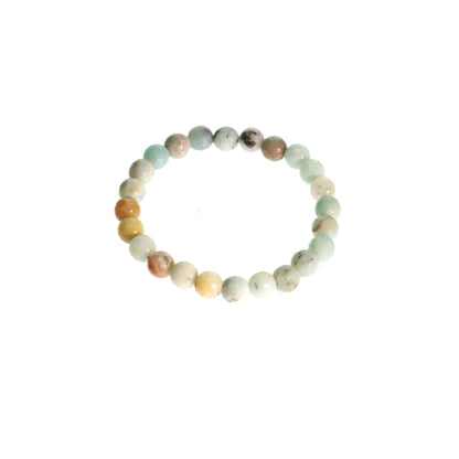 Amazonite Mixed Colour Faceted Round Bracelet - 8mm