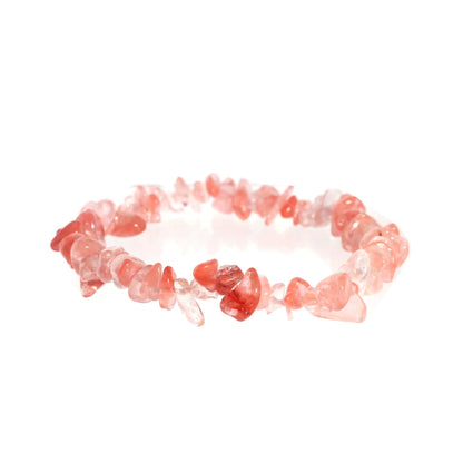Cherry Quartz Chip Bracelet (Enhanced)