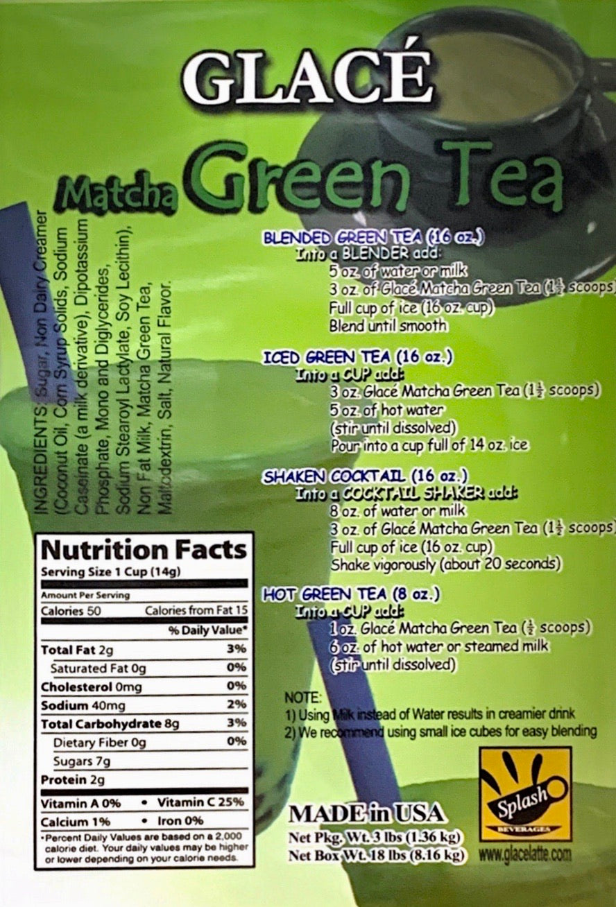 Matcha Green Tea 4 in 1 Bubble Tea / Latte and Frappe Mix - Multi-Use Powdered Beverage Mix - Ships Free Within Canada on Orders Above CAD $199
