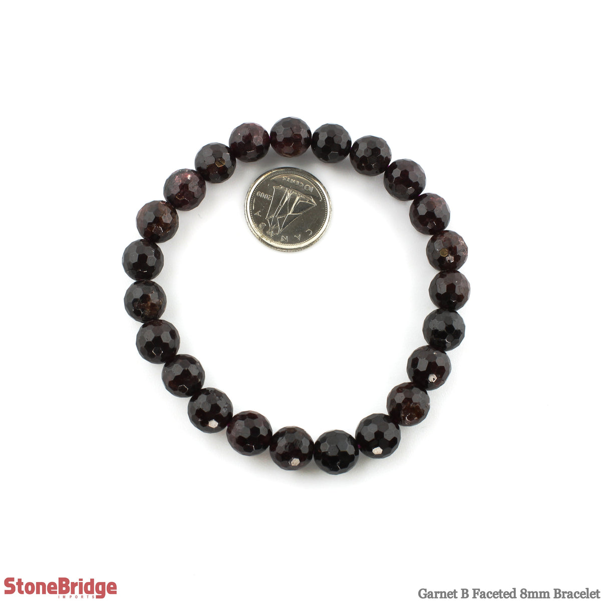 Garnet B Faceted Round Bracelet - 8mm