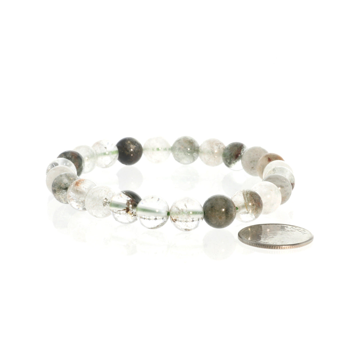 Phantom Quartz Green Round Bracelet - 8mm