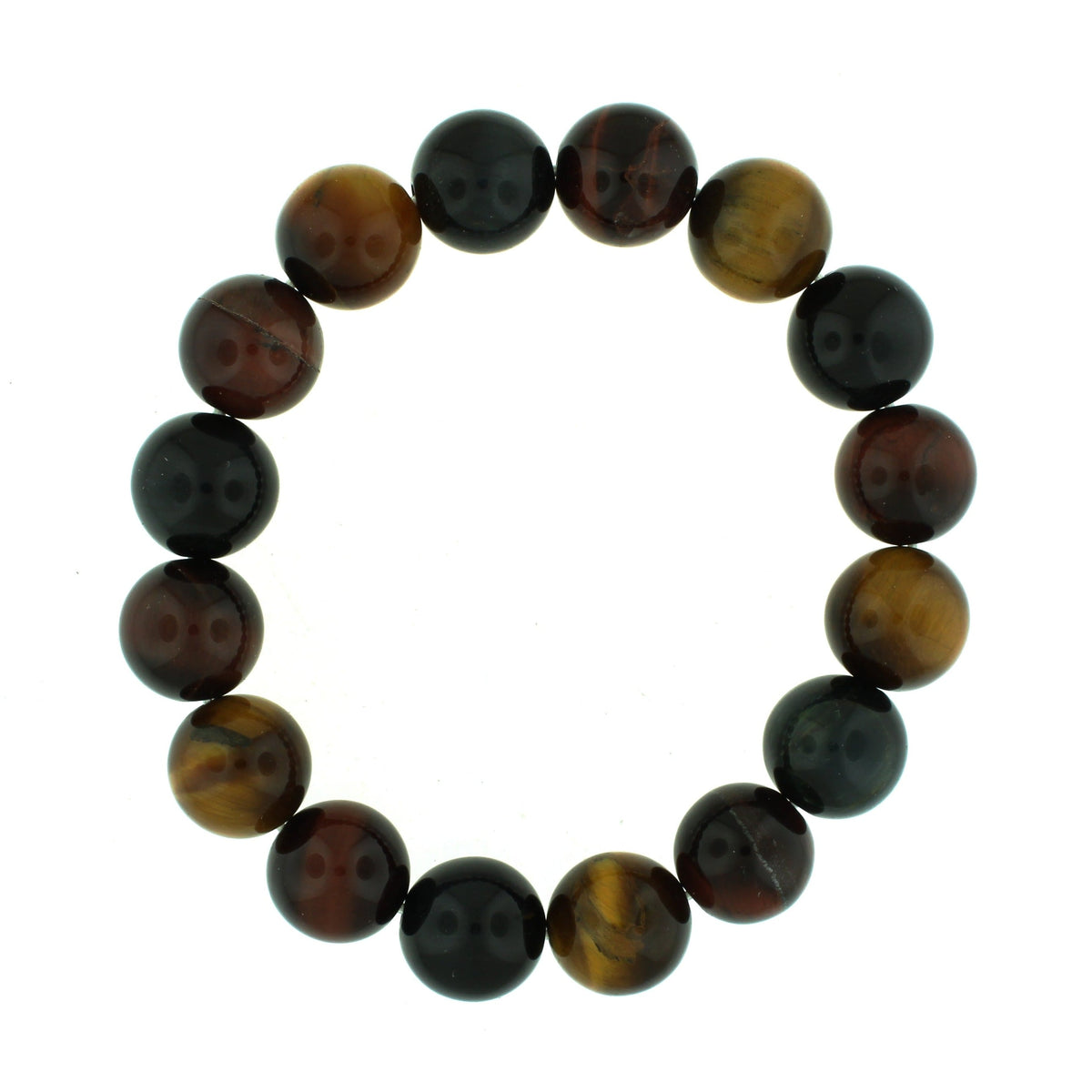 Tiger's Eye Mix Round Bracelet - 12mm