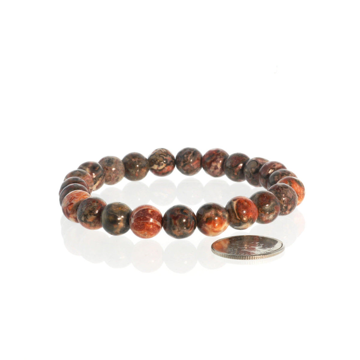 Red Jasper Leopardskin Round Bracelet - 8mm