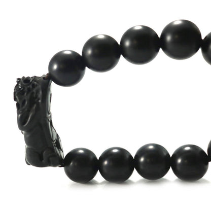Mala Bracelet "Black Rosewood & Charm" #22