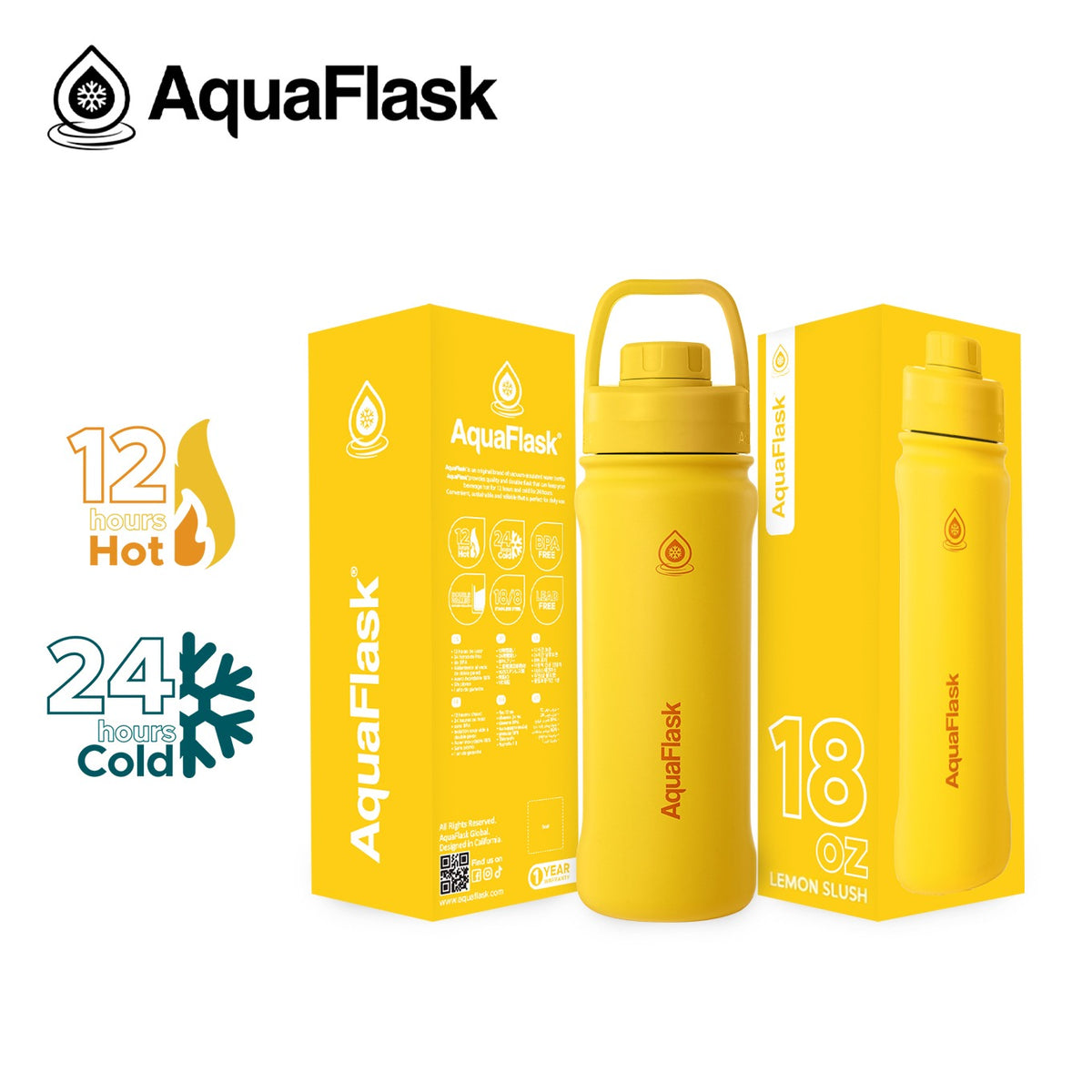 Bouteilles d'eau isothermes sous vide AquaFlask Original 530ml (18oz)