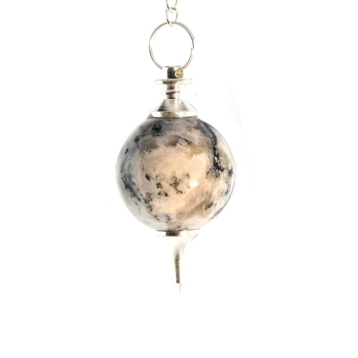 Rainbow Moonstone Ball and Point Pendulum - 3 Pack