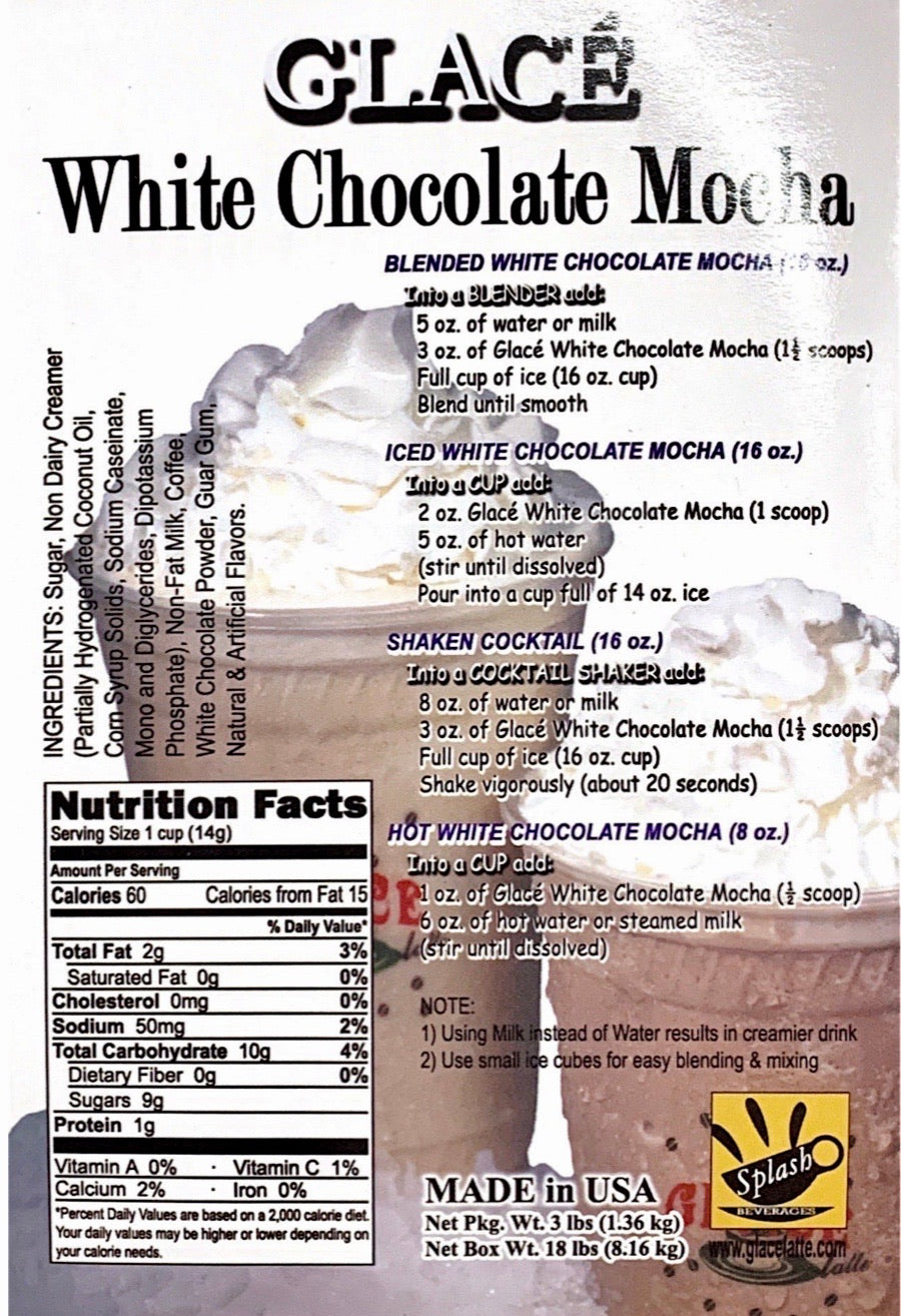 White Chocolate Mocha 4 in 1 Bubble Tea / Latte and Frappe Mix - Multi-Use Powdered Beverage Mix - Ships Free Within Canada on Orders Above CAD $199