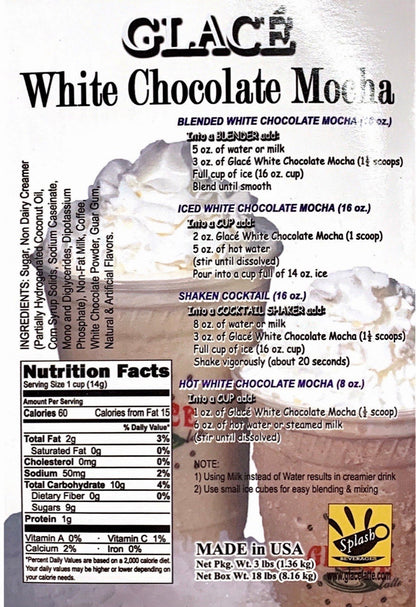 White Chocolate Mocha 4 in 1 Bubble Tea / Latte and Frappe Mix - Multi-Use Powdered Beverage Mix - Ships Free Within Canada on Orders Above CAD $199