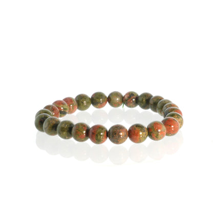 Unakite Bead Bracelet