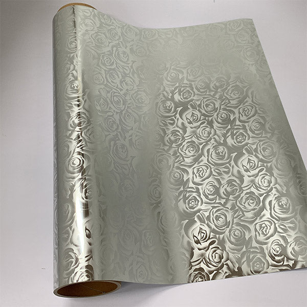 HTV artisanal, argent à motif de roses (Flex Foil)