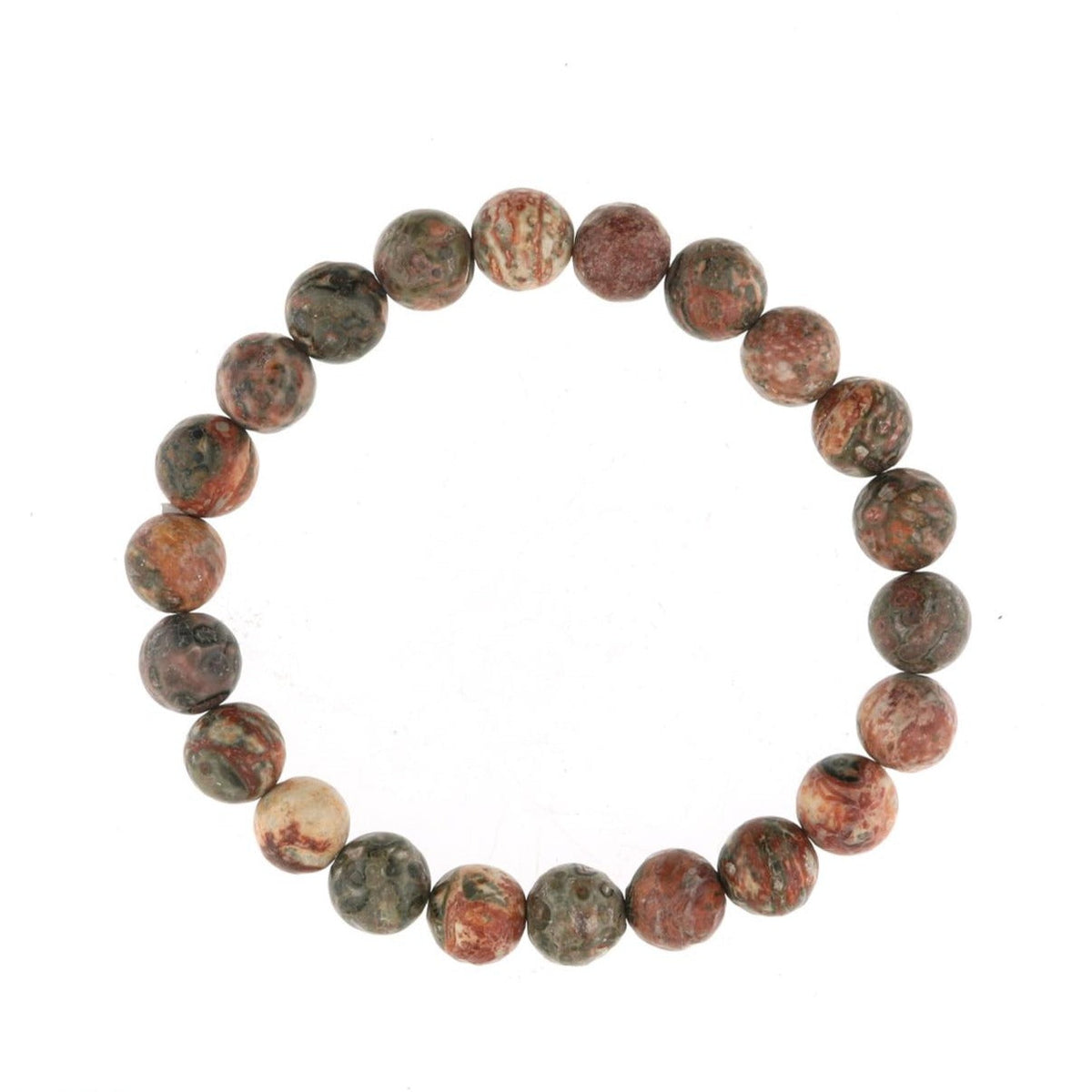Red Jasper Leopardskin Round Bracelet - 8mm
