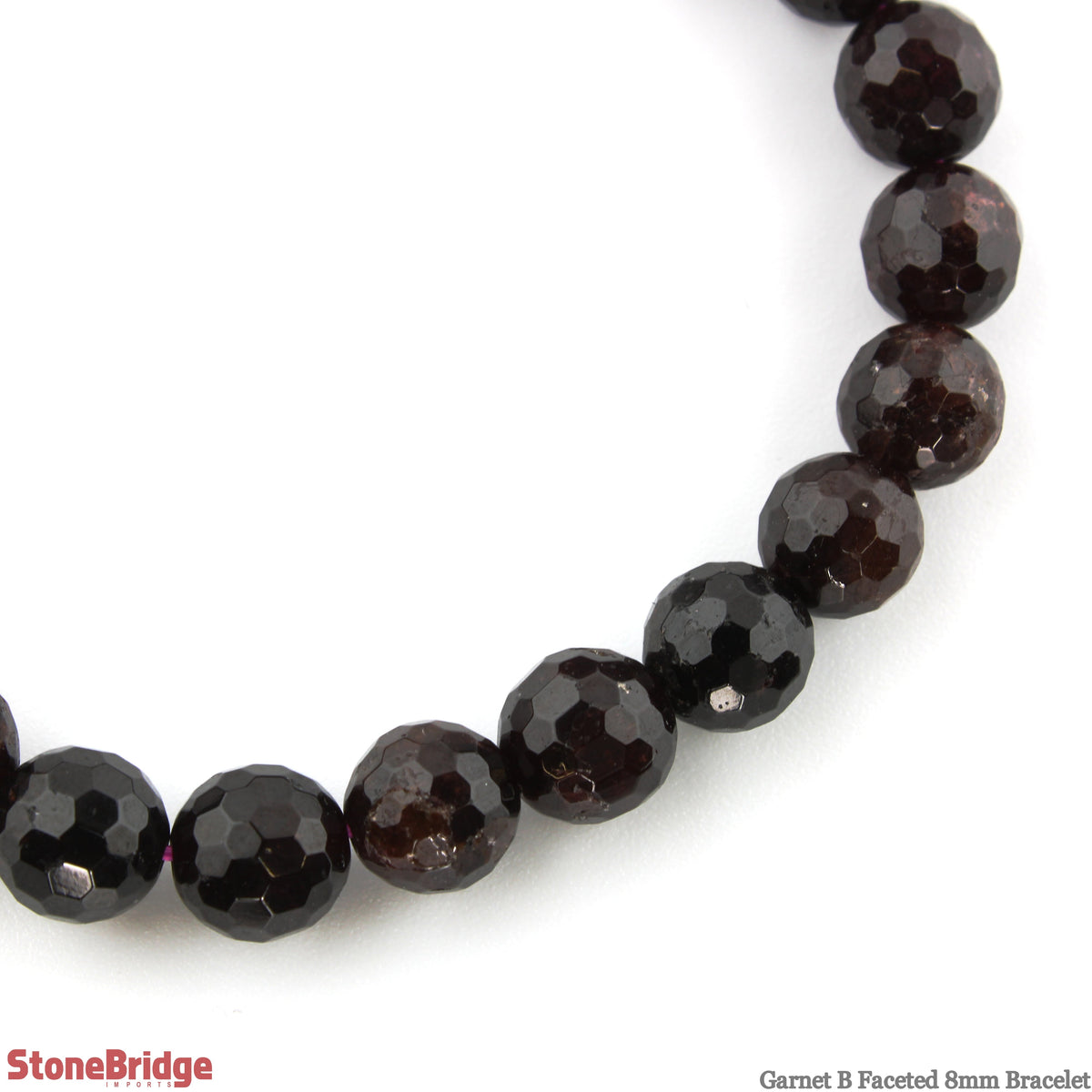 Garnet B Faceted Round Bracelet - 8mm