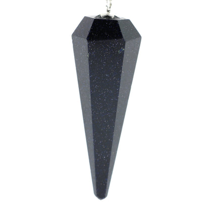 Blue Goldstone Pendulum 6 Facet & Bead - 3 Pack (Synthetic)