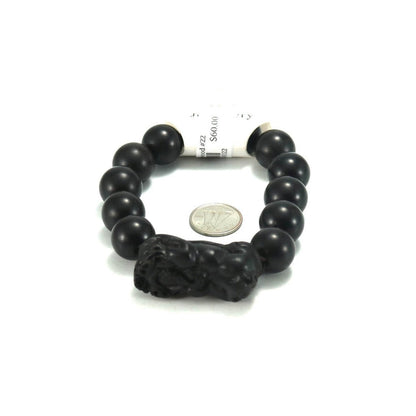 Mala Bracelet "Black Rosewood & Charm" #22