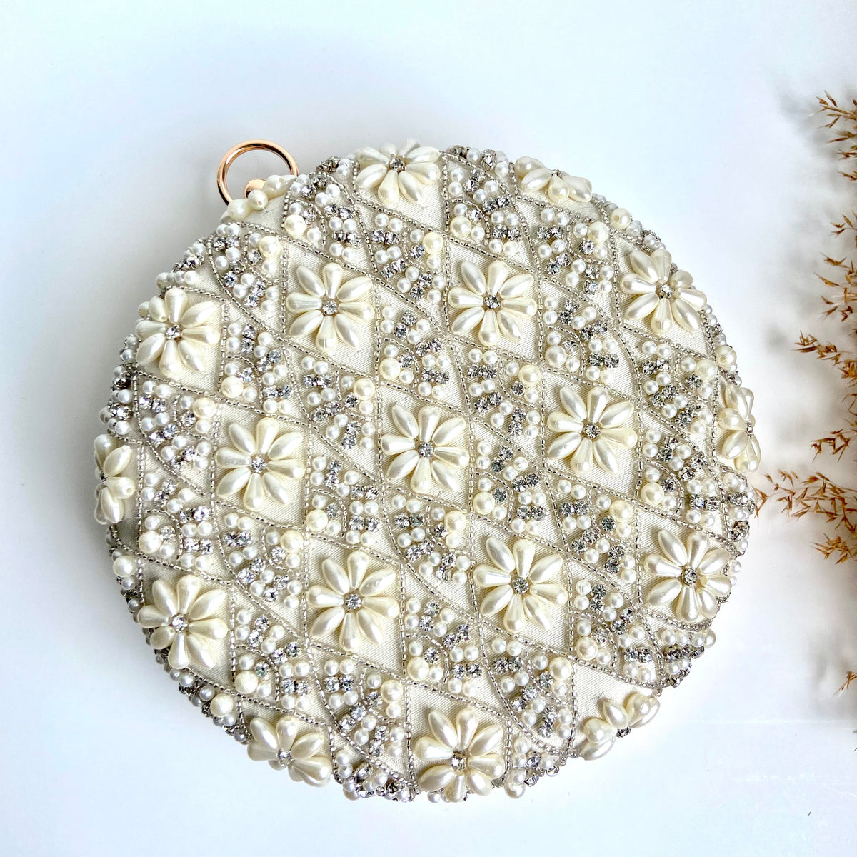 ALIA Pochette ronde en perles