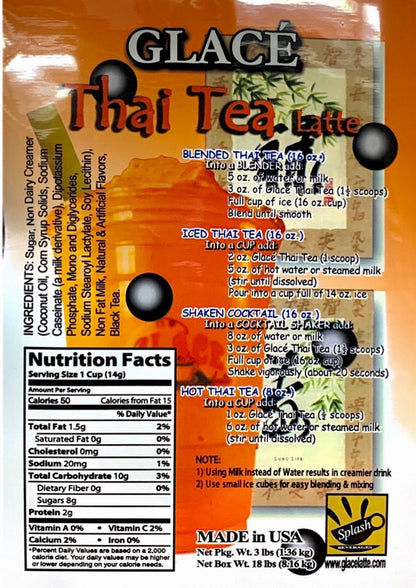 Thai Tea Latte 4 in 1 Bubble Tea / Latte and Frappe Mix - Multi-Use Powdered Beverage Mix - Ships Free Within Canada on Orders Above CAD $199