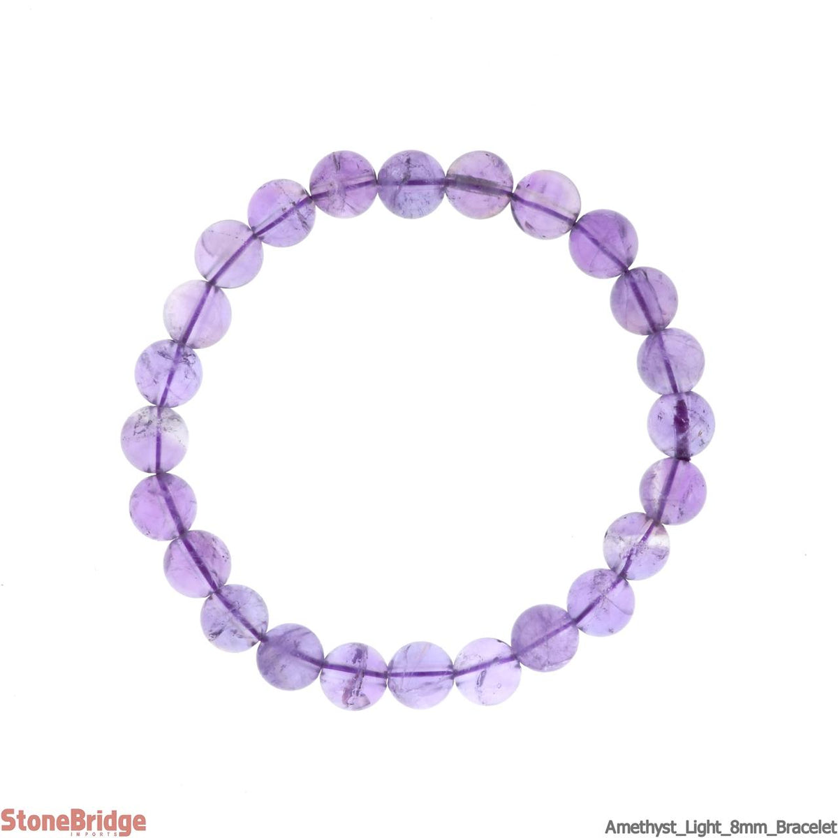 Amethyst Light Purple Round Bracelet - 8mm