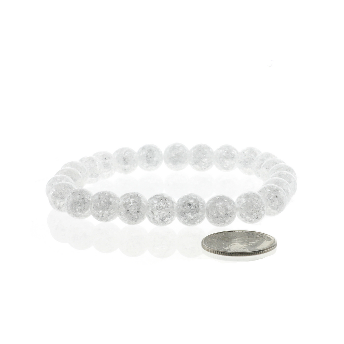 Crackle Quartz Round Bracelet - 8mm