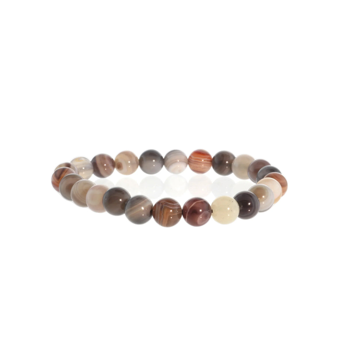 Agate Botswana Round Bracelet - 8mm