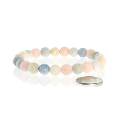 Aquamarine Morganite Bead Bracelet