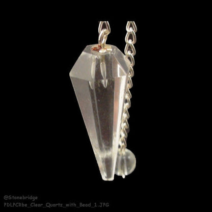 Clear Quartz Pendulum 6 Facet & Bead - 3 Pack