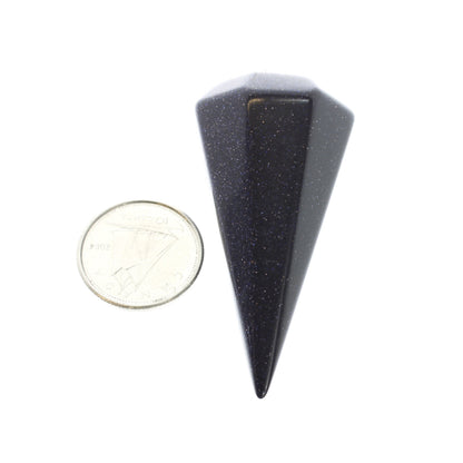 Blue Goldstone Pendulum 6 Facet & Bead - 3 Pack (Synthetic)