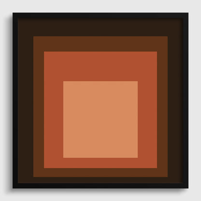 Inspired by Josef Albers Oxblood Art Print: 'Homage to the Square' Mid-Century Modern Giclee Print