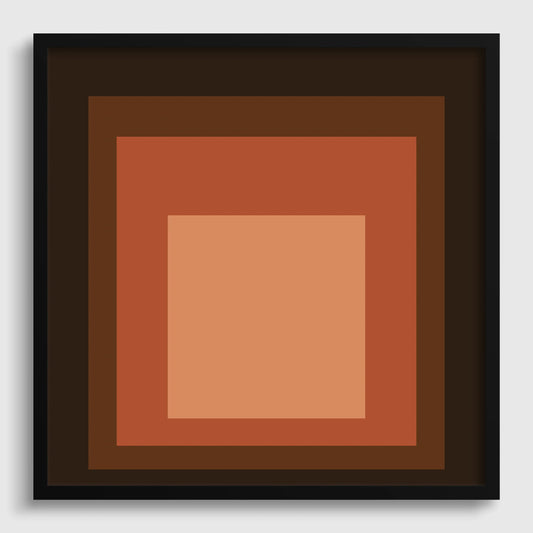 Inspired by Josef Albers Oxblood Art Print: 'Homage to the Square' Mid-Century Modern Giclee Print