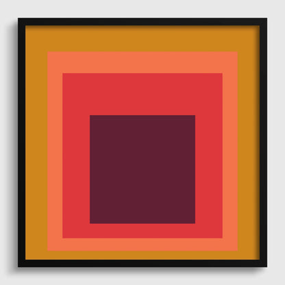 Inspired by Josef Albers 'Split Peach' Giclee Print: Mid-Century Modern Art 'Homage to the Square'