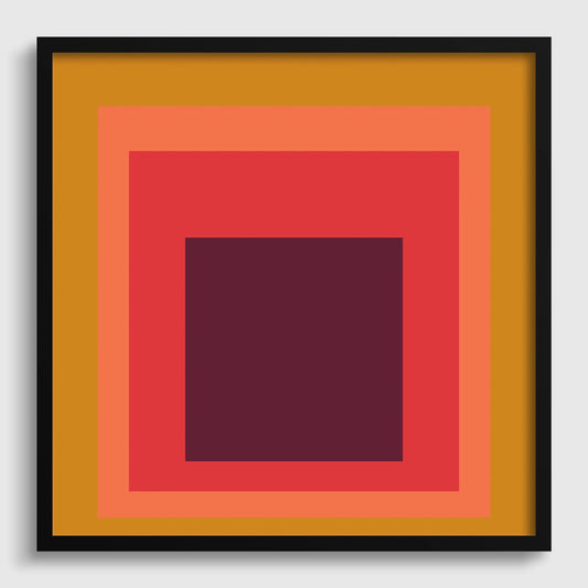 Inspired by Josef Albers 'Split Peach' Giclee Print: Mid-Century Modern Art 'Homage to the Square'