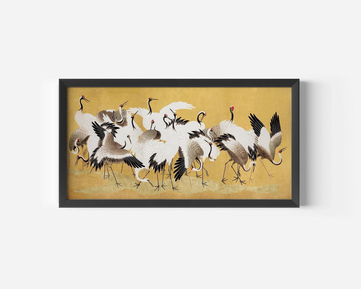 Ishida Yutei Cranes Art: Vintage Japanese Panoramic Giclee Print