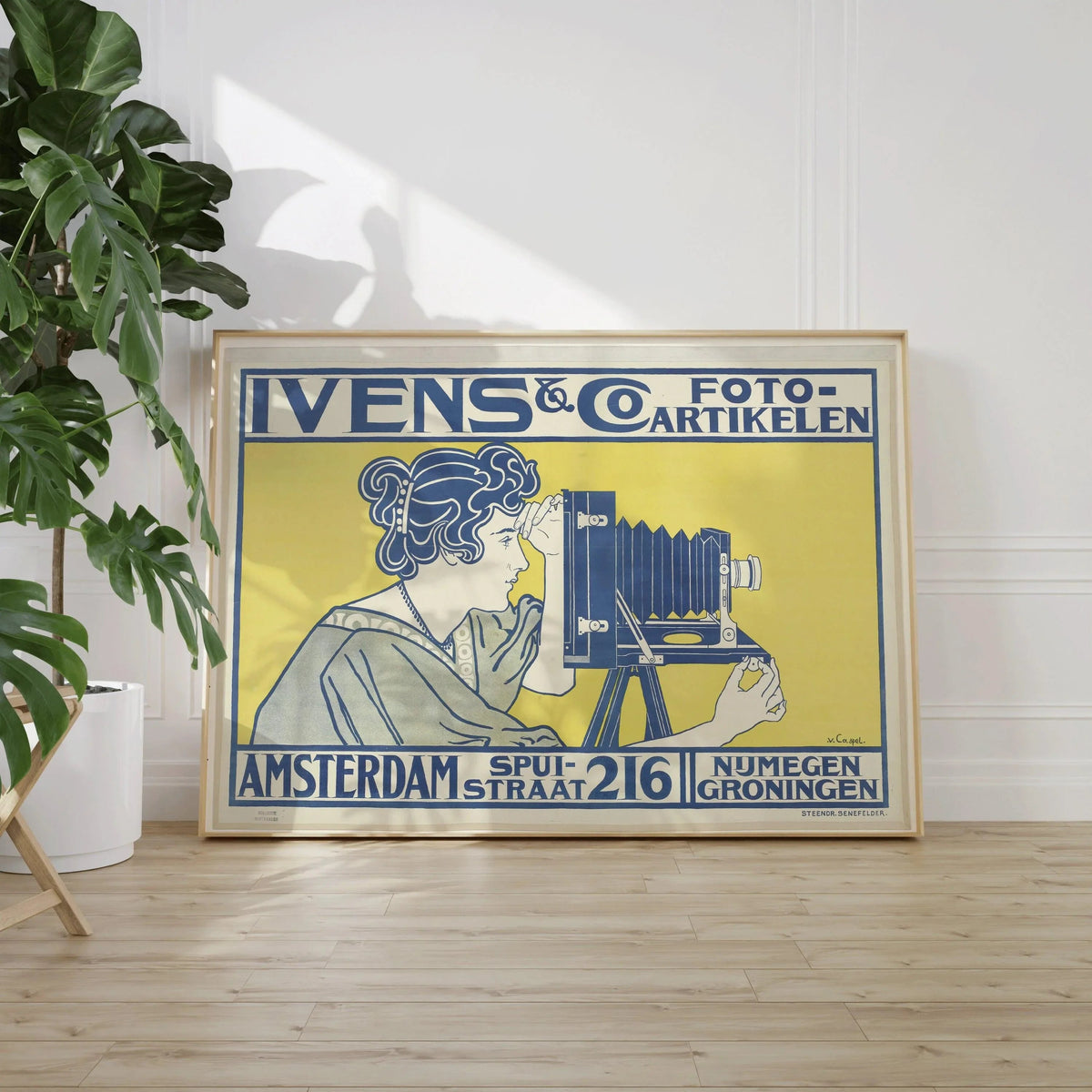 Ivens Foto | Vintage Ad Print in Blue and Yellow (available handframed or unframed)