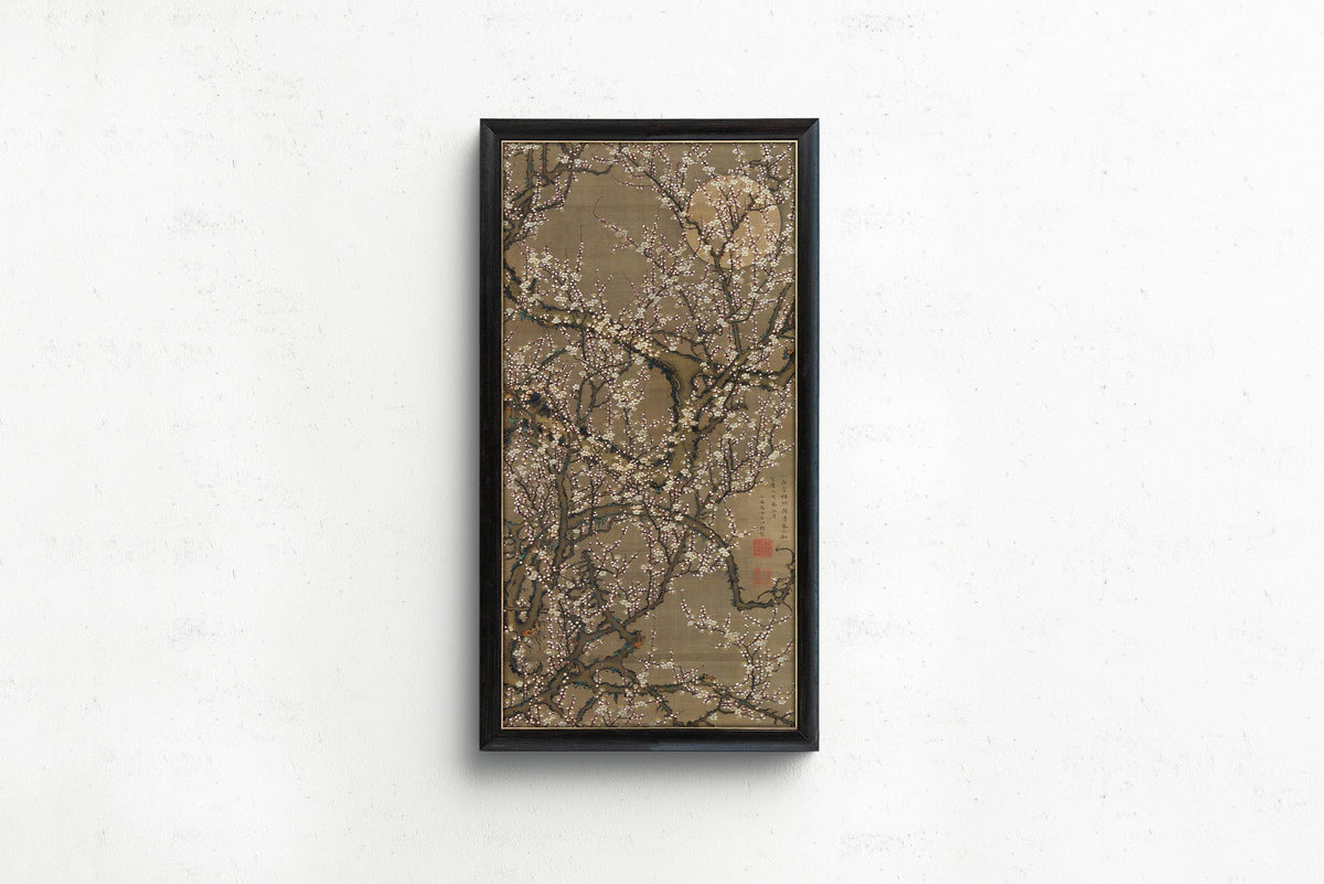 Estampe Giclée "Fleurs de Prunier Blanches" de Jakuchu Ito : Art Botanique Asiatique Vintage