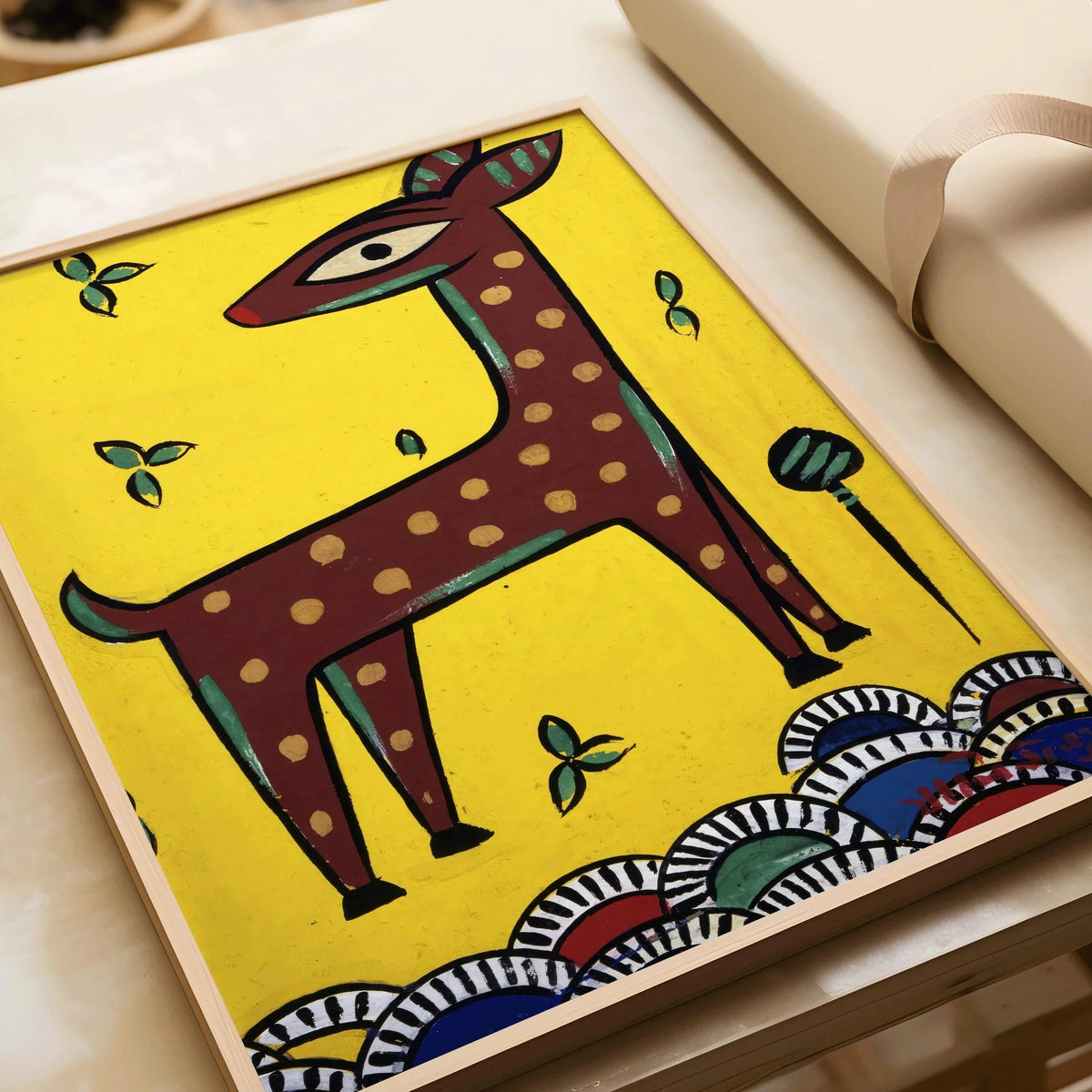 Jamini Roy - Fawn (Horinchhana) | Bengali Art (available handframed or unframed)
