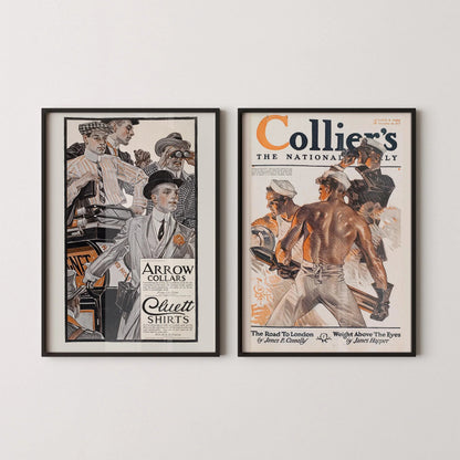 JC Leyendecker & Penfield Collier Magazine Art Print Duo