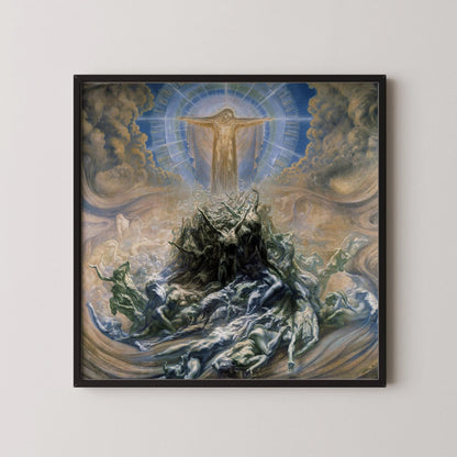 Jean Delville "Mon de Dieu" Giclee Art Print: Esoteric Symbolism, Beige Monochrome