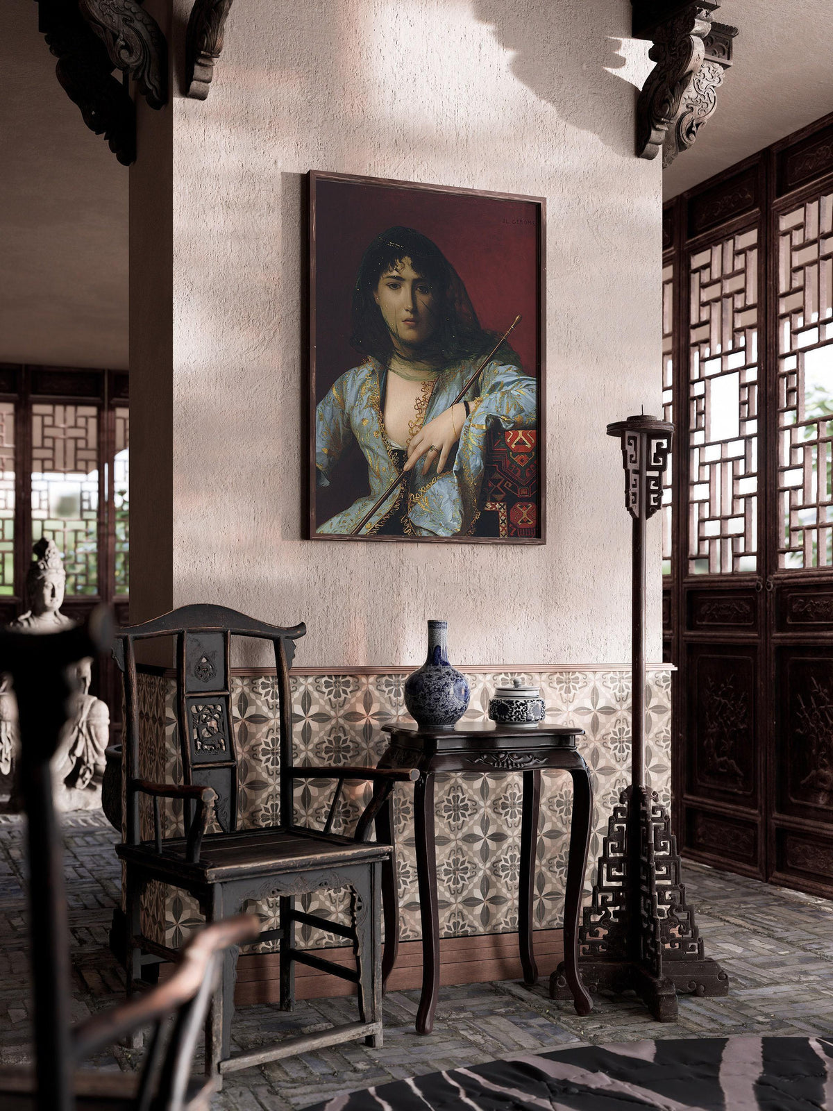 Jean-Léon Gérôme - Veiled Circassian Beauty | Orientalist Art (available handframed or unframed)