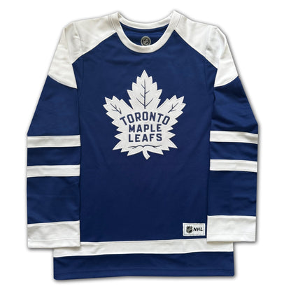 Johnny Bower Signed Toronto Hockey Fan Jersey - Blue, X-Large