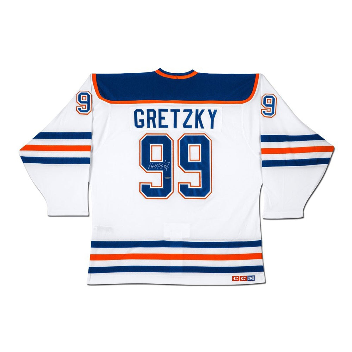 MAILLOT BLANC DES OILERS D'EDMONTON AUTOGRAPHIÉ PAR WAYNE GRETZKY – COA UDA – OBJET DE COLLECTION DE HOCKEY LNH SIGNÉ PAR THE GREAT ONE (TAILLE L OU XL)