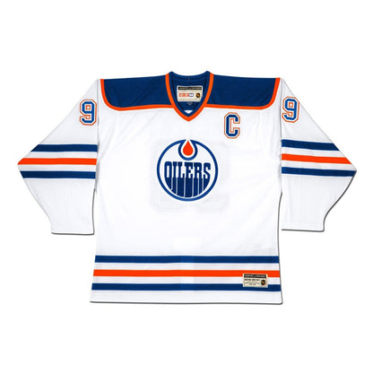 MAILLOT BLANC DES OILERS D'EDMONTON AUTOGRAPHIÉ PAR WAYNE GRETZKY – COA UDA – OBJET DE COLLECTION DE HOCKEY LNH SIGNÉ PAR THE GREAT ONE (TAILLE L OU XL)