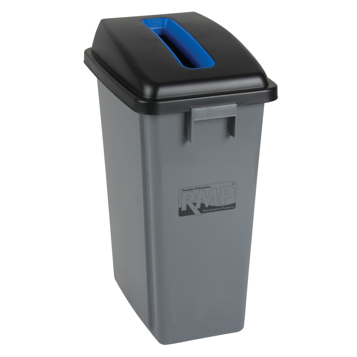 Poubelle de recyclage et à déchets avec couvercle de tri, plastique, 60 litres