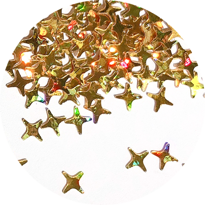 Holographic Gold 4 pointed star Glitter