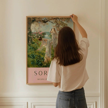 Impression Filles Grecques de Sorolla : Œuvre d'Art Classique Espagnole (Encadrée ou Non Encadrée)